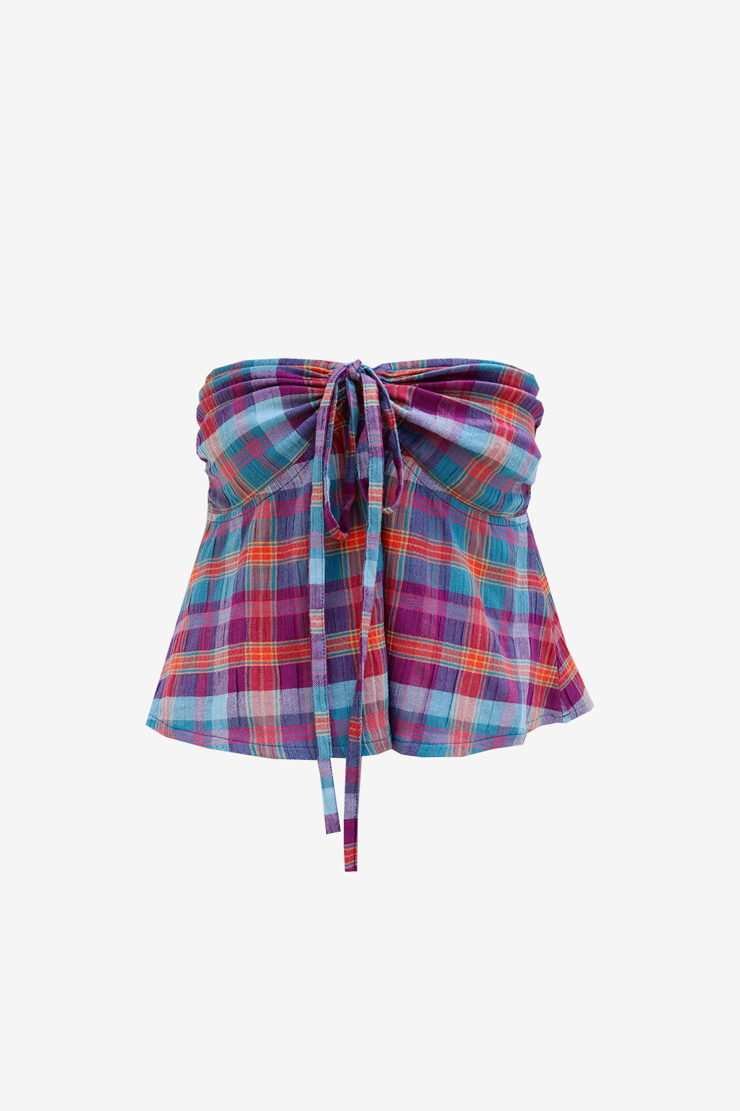 TOP MIDNIGHT ALGODÃO XADREZ GRAPE