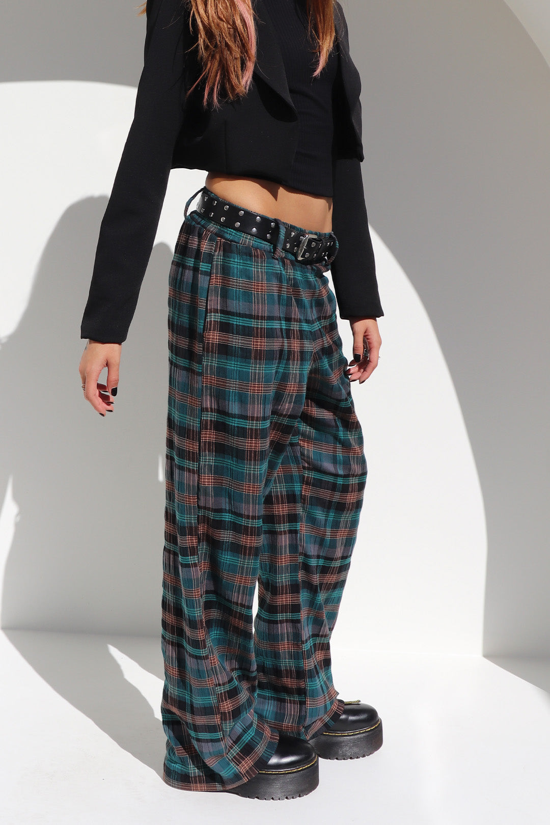 CALÇA MIDNIGHT ALGODÃO XADREZ BLUE