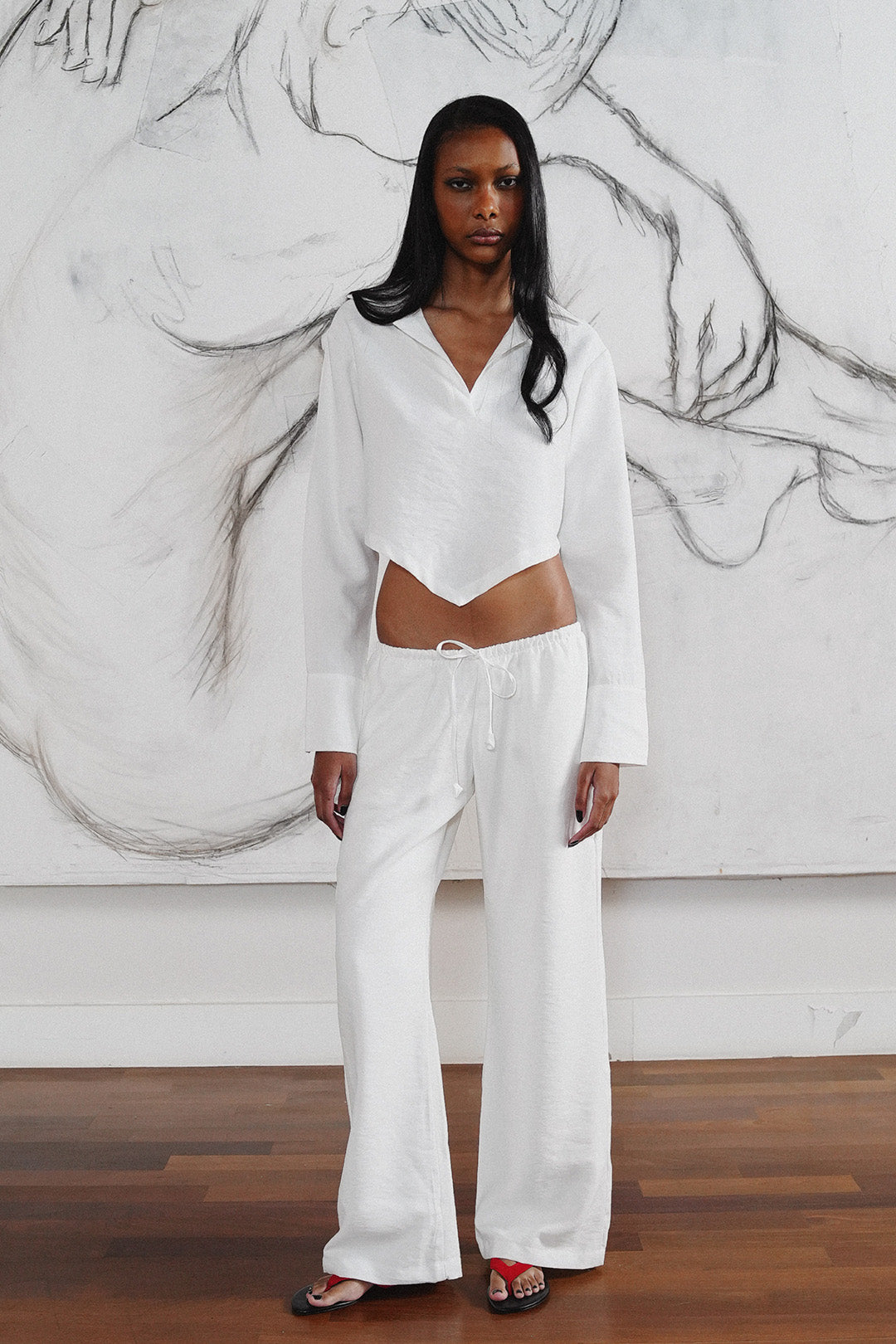 CALÇA SENSUALITÉ VISCOSE OFF WHITE