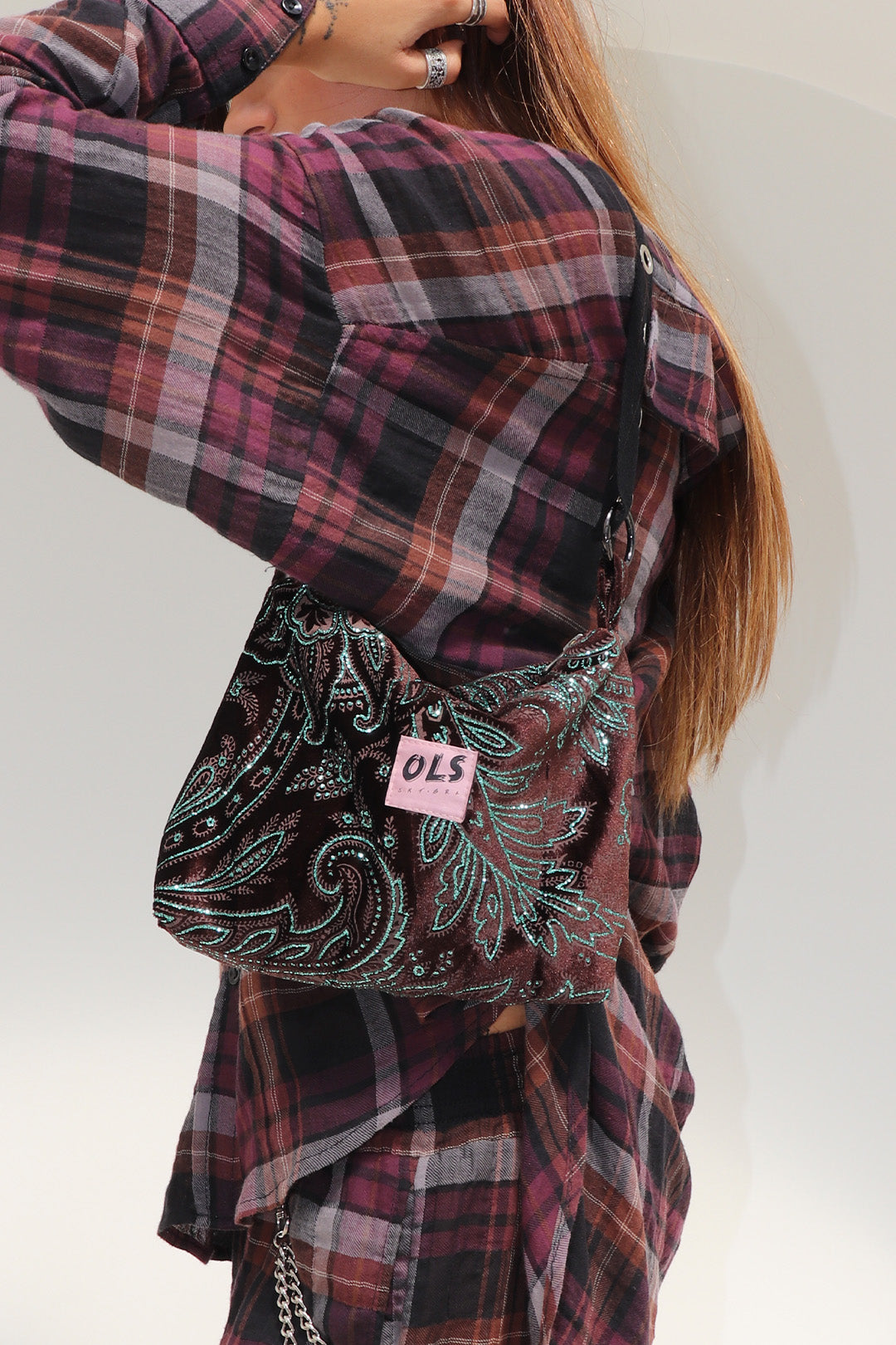 BOLSA HAZE VELUDO ESTAMPADO BROWN