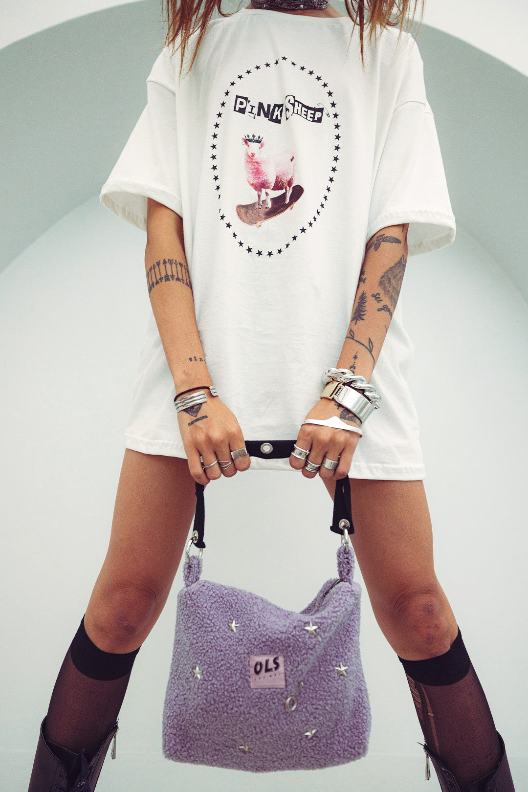 CAMISETA PINK SHEEP ALGODÃO WHITE
