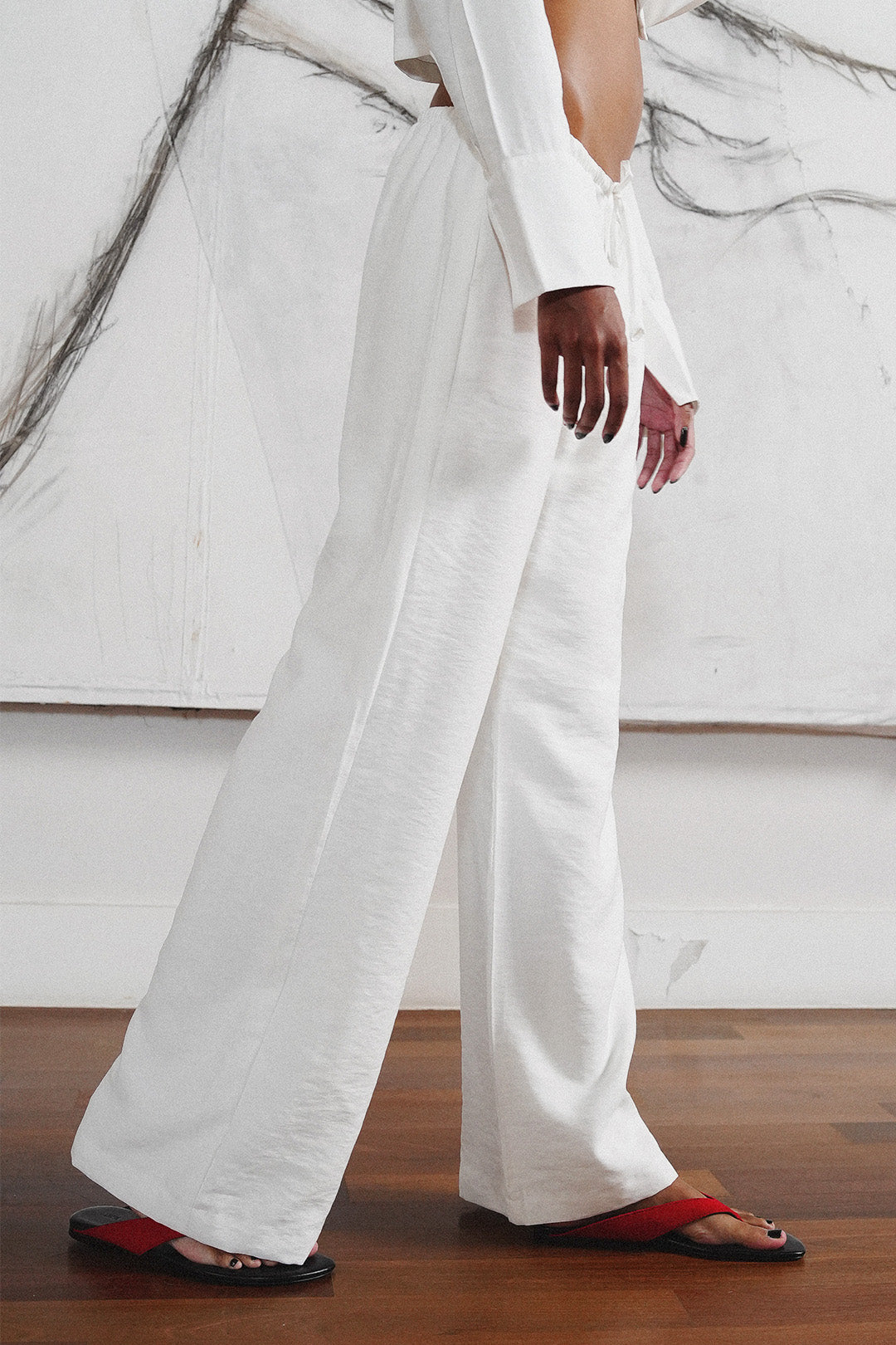 CALÇA SENSUALITÉ VISCOSE OFF WHITE