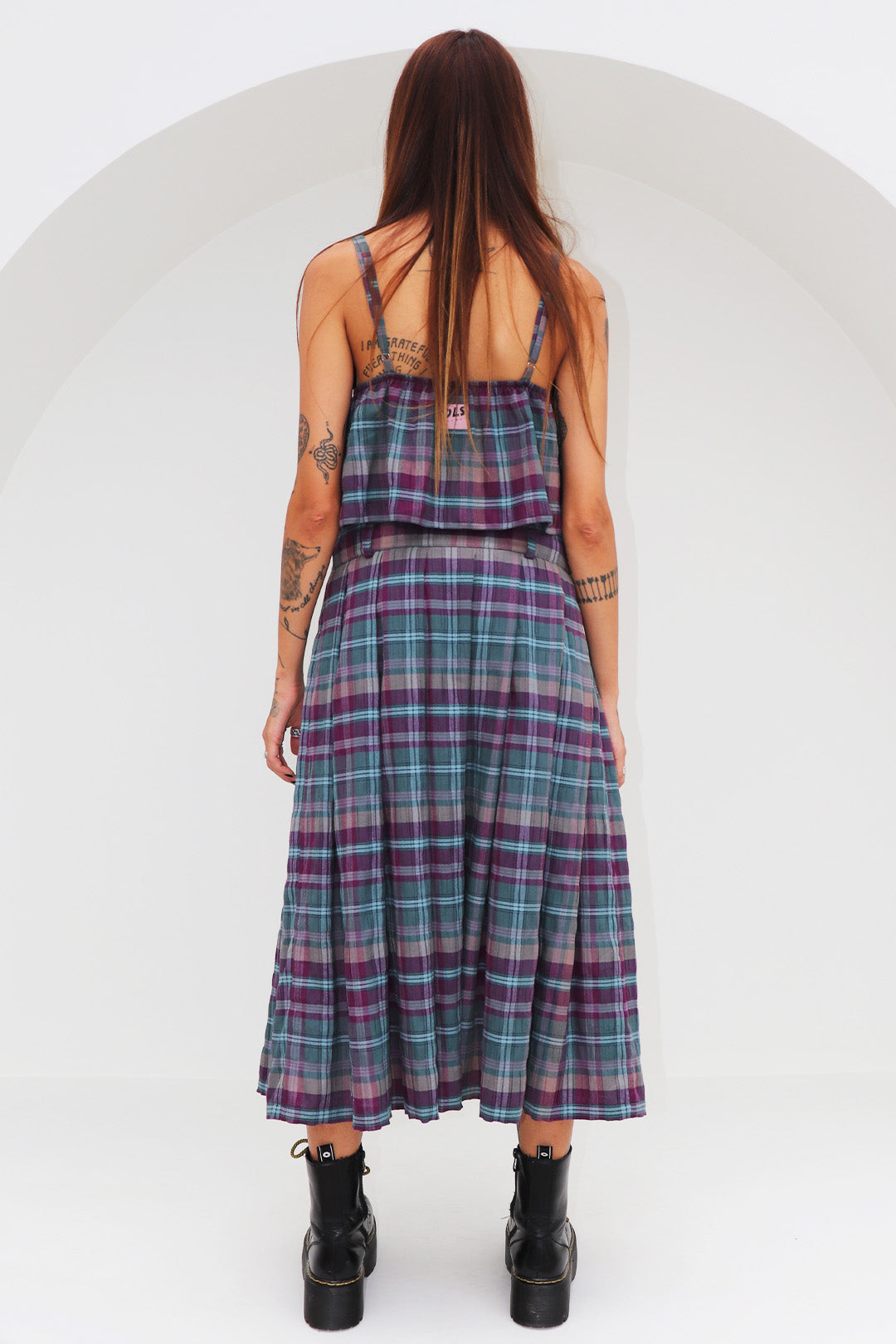 SAIA PLIÉ ALFAIATARIA ALGODÃO XADREZ