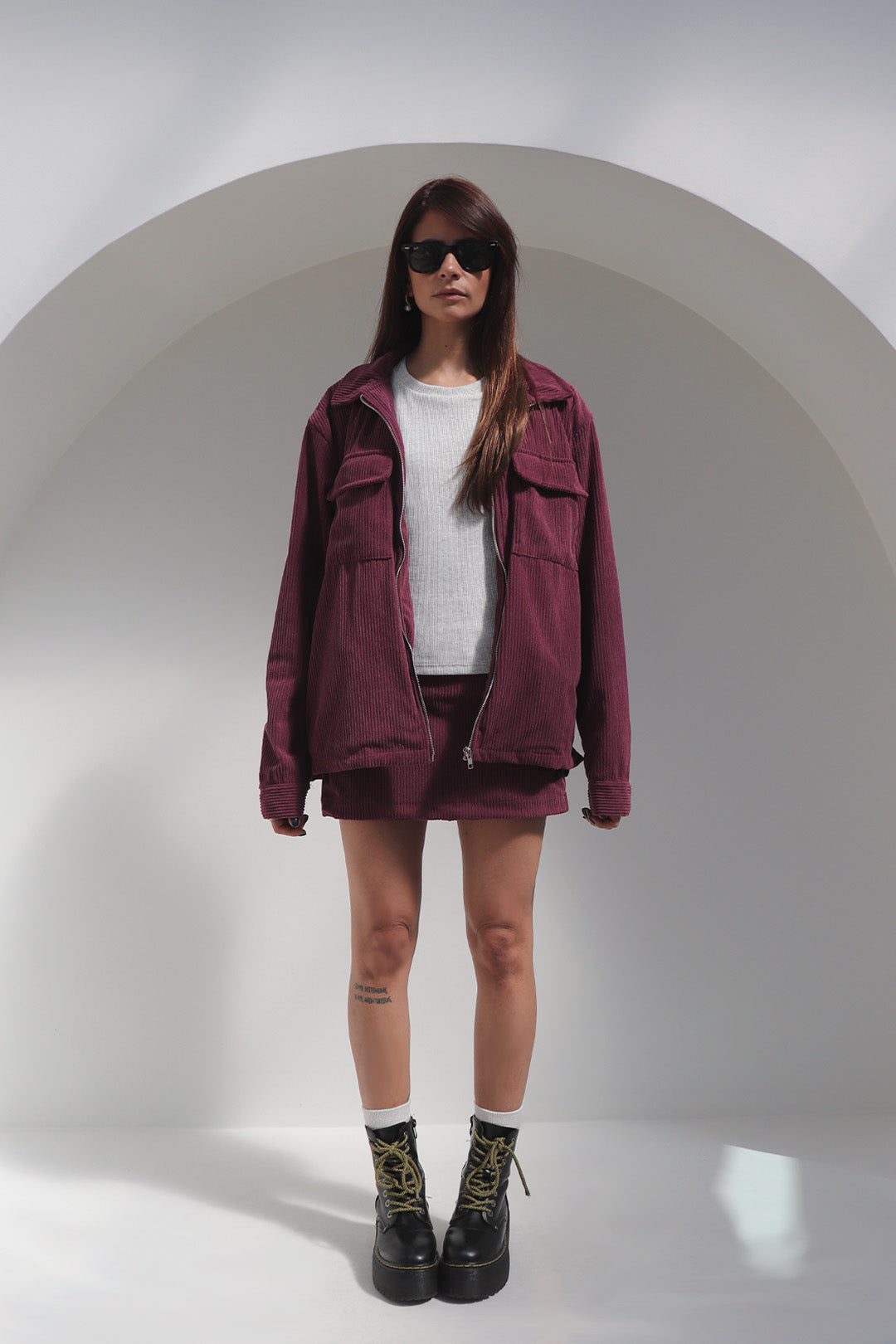 SAIA SHORTS GEÓRGIA VELUDO COTELÊ MARSALA