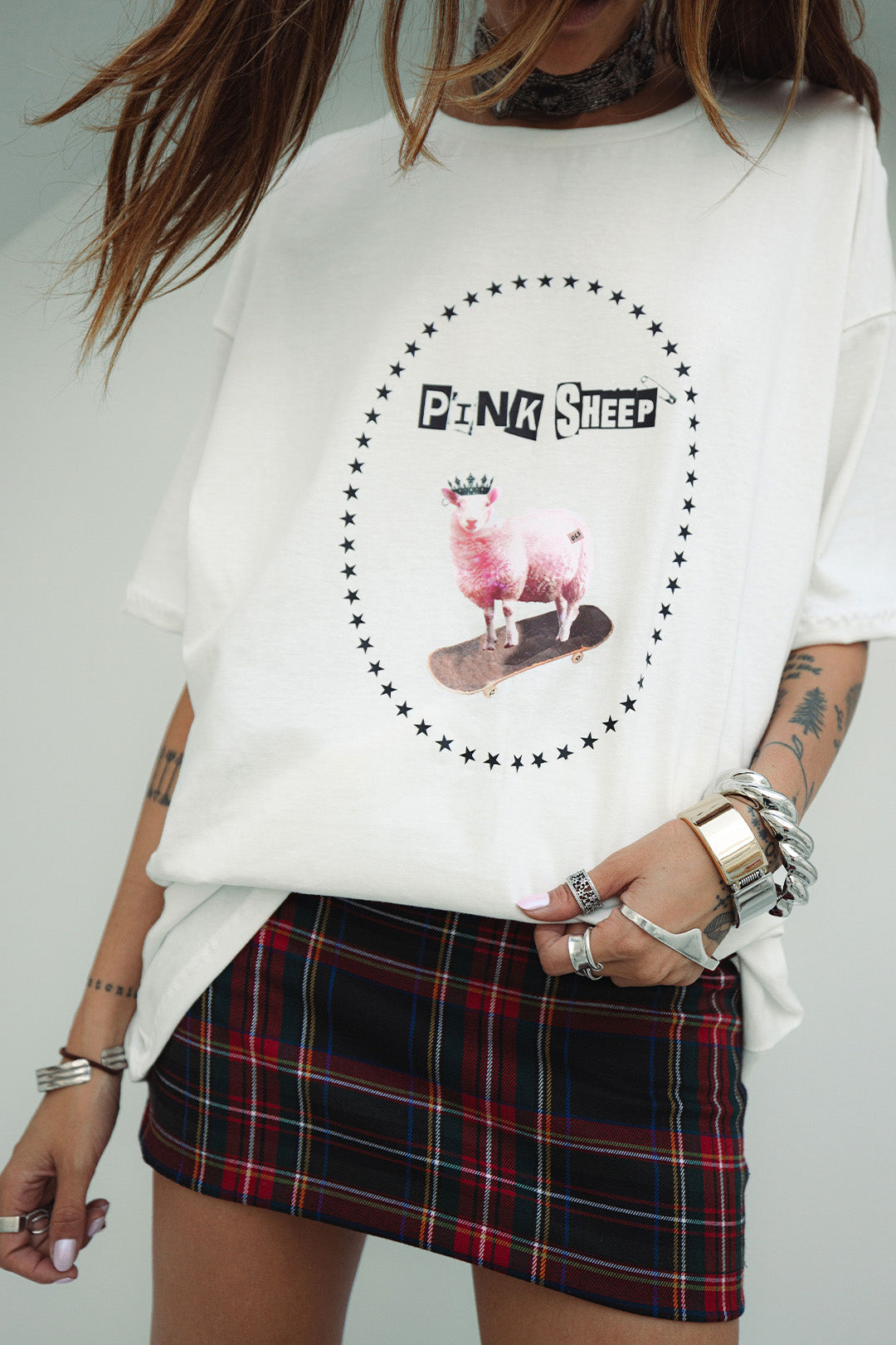 CAMISETA PINK SHEEP ALGODÃO WHITE