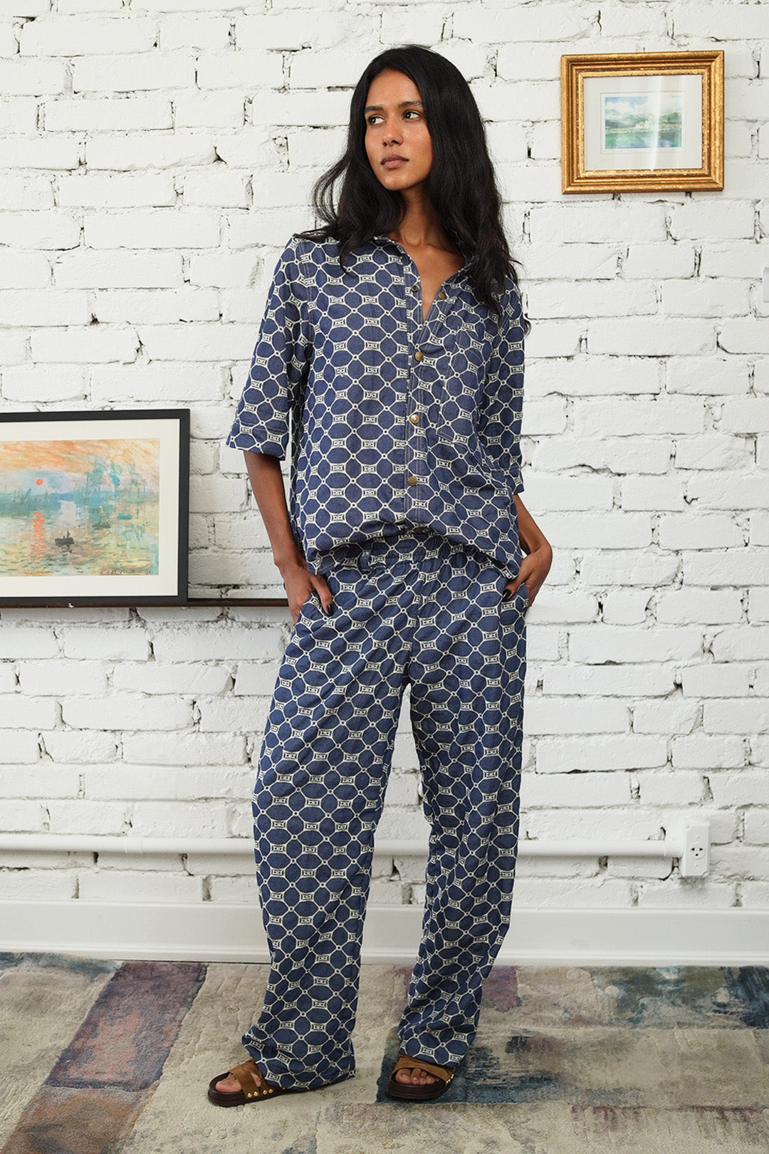 CAMISA BISOUS ALGODÃO BORDADO BLUE