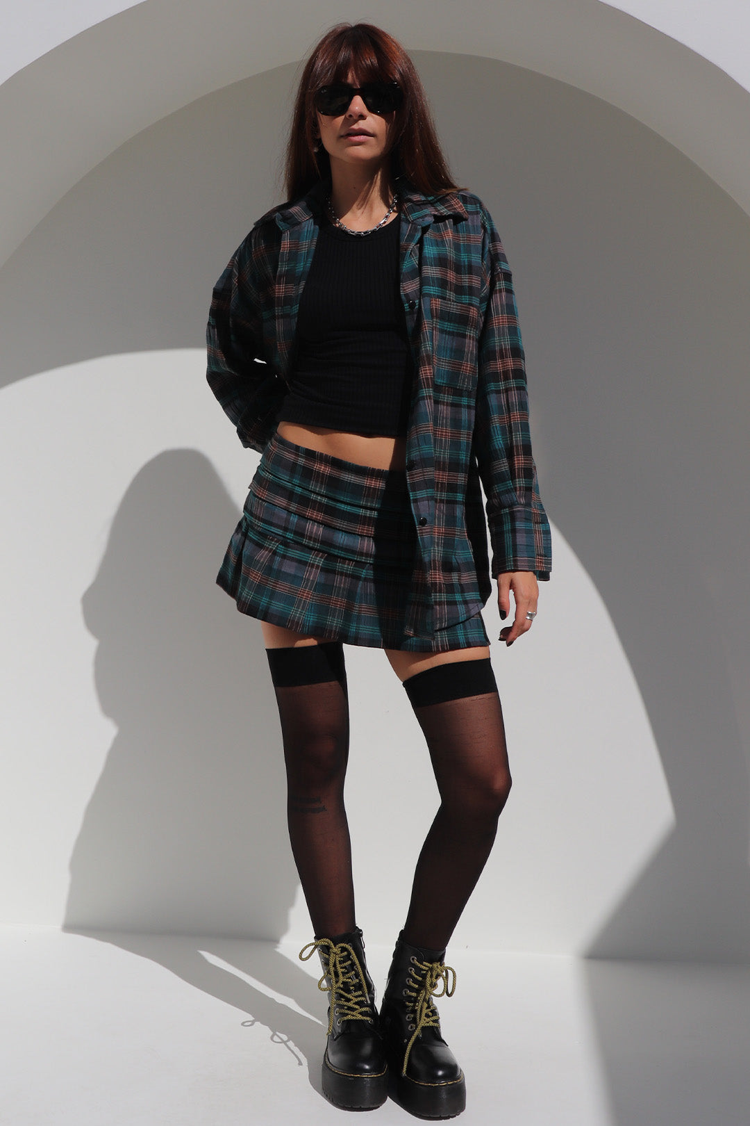 SAIA MIDNIGHT ALGODÃO XADREZ BLUE