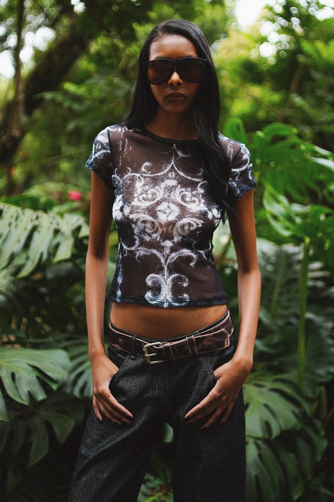 CAMISETA MARIE BABY LOOK TULE BLACK
