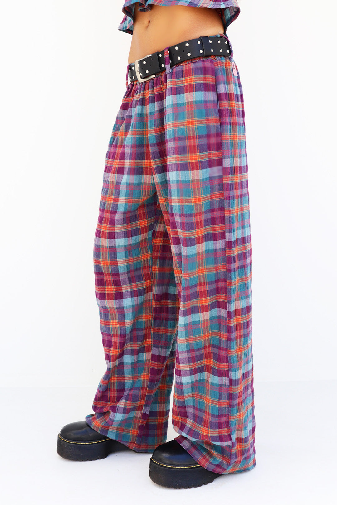 CALÇA MIDNIGHT ALGODÃO XADREZ GRAPE