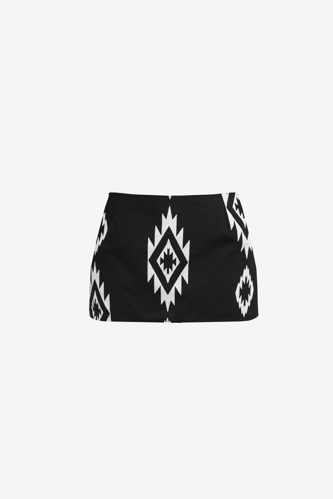 MINI SAIA SHORTS ARIZONA ALFAIATARIA ALGODÃO ESTAMPADA BLACK