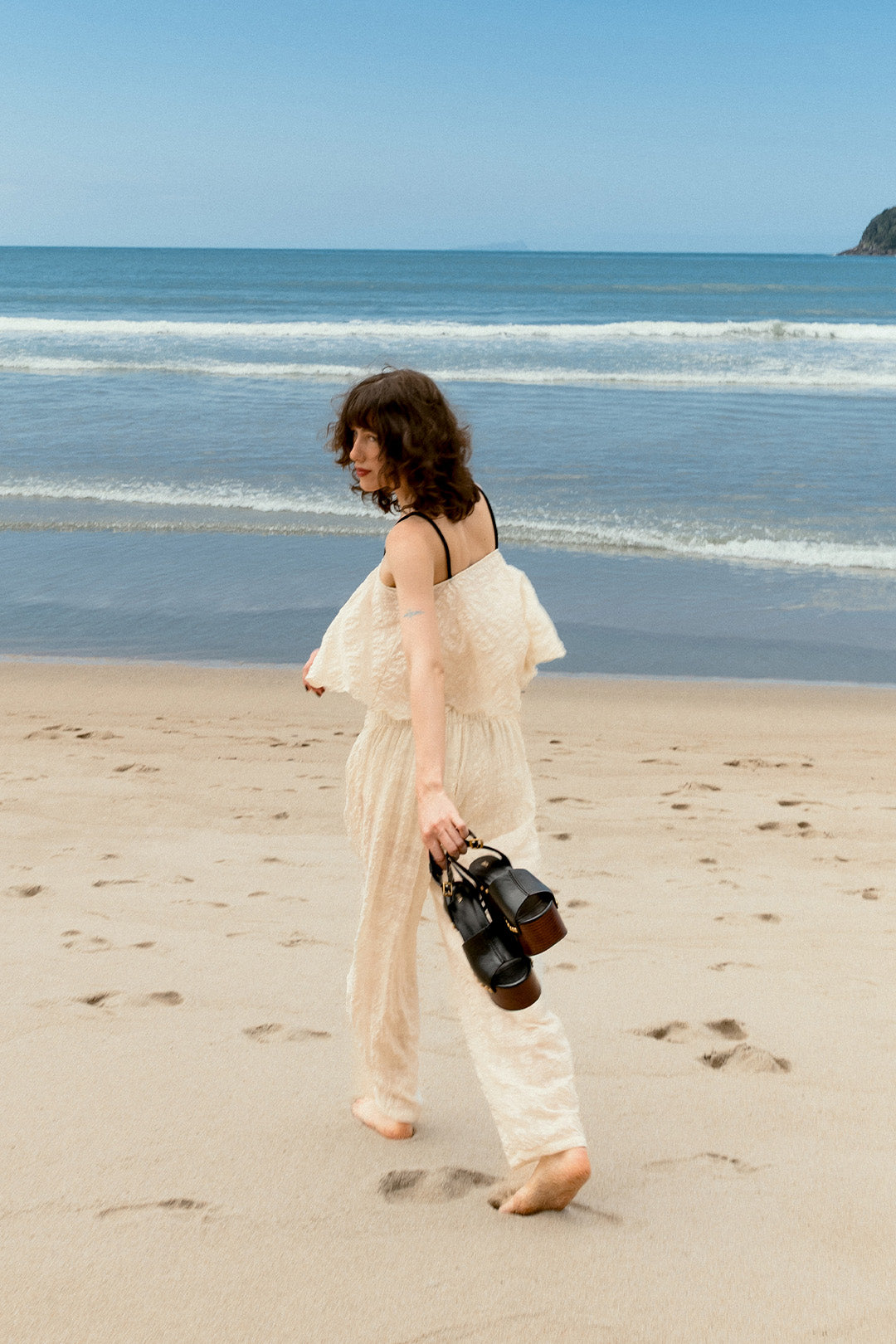 TOP VOIL CHESS OFF WHITE