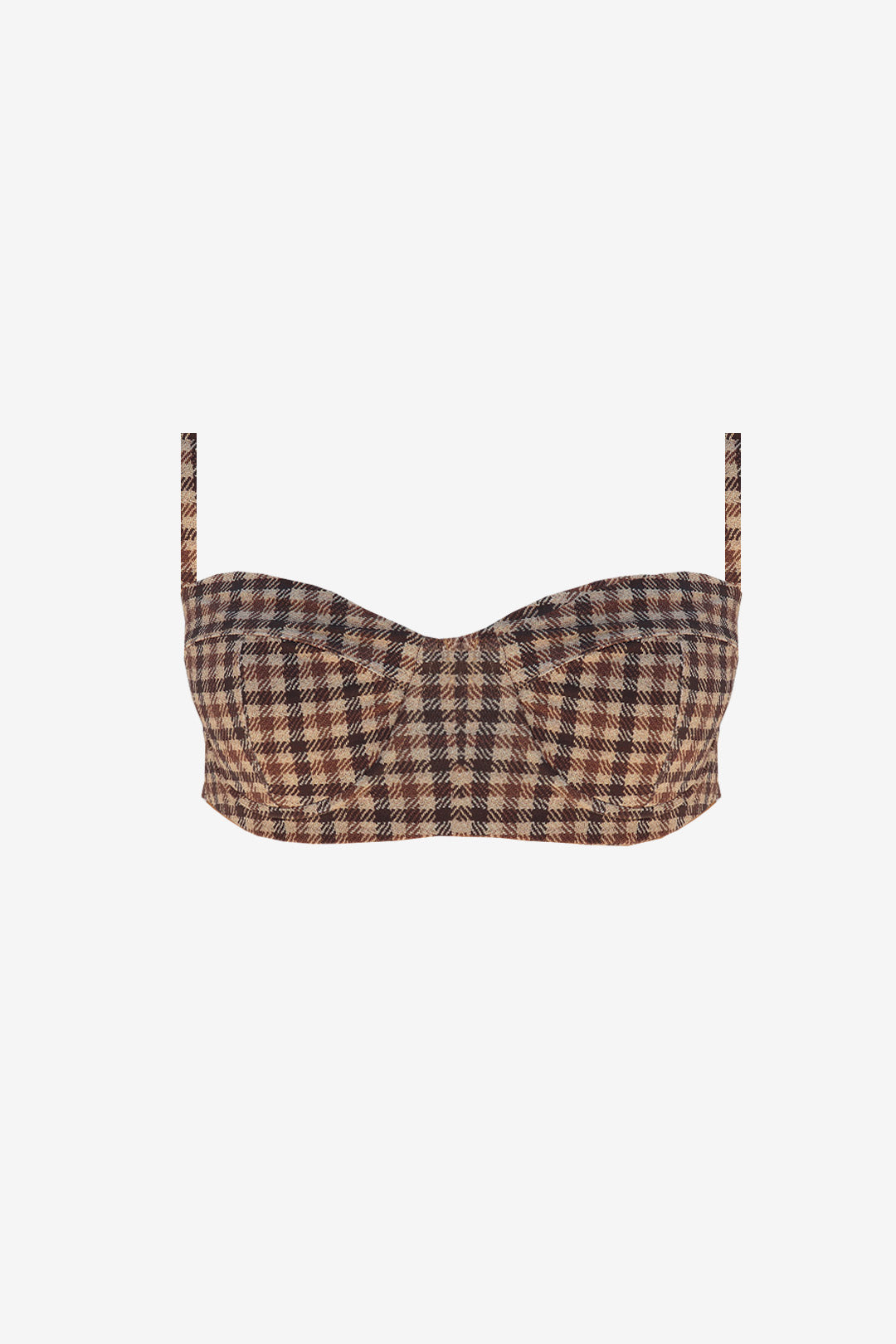 BIKINI TOP ARO ASTRAL MALHA XADREZ BROWN ON DEMAND PRAZO 14 DIAS PARA ENVIO