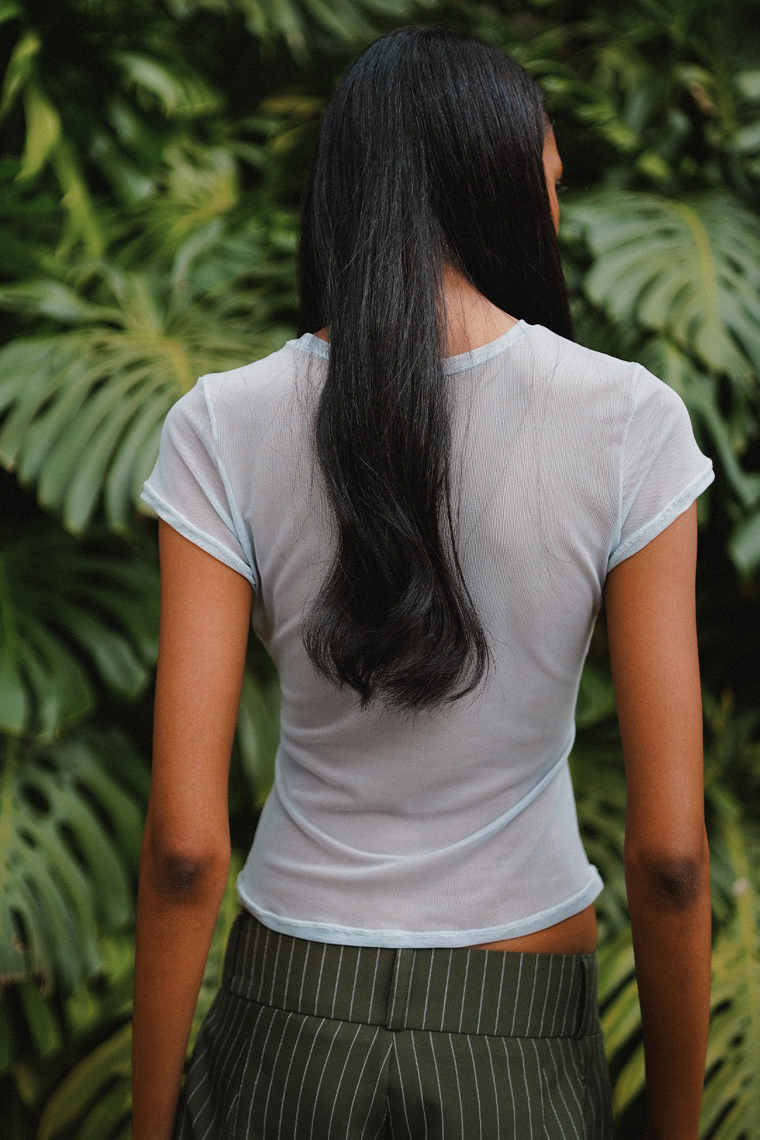 CAMISETA BABY LOOK CRANE TULE GRAY