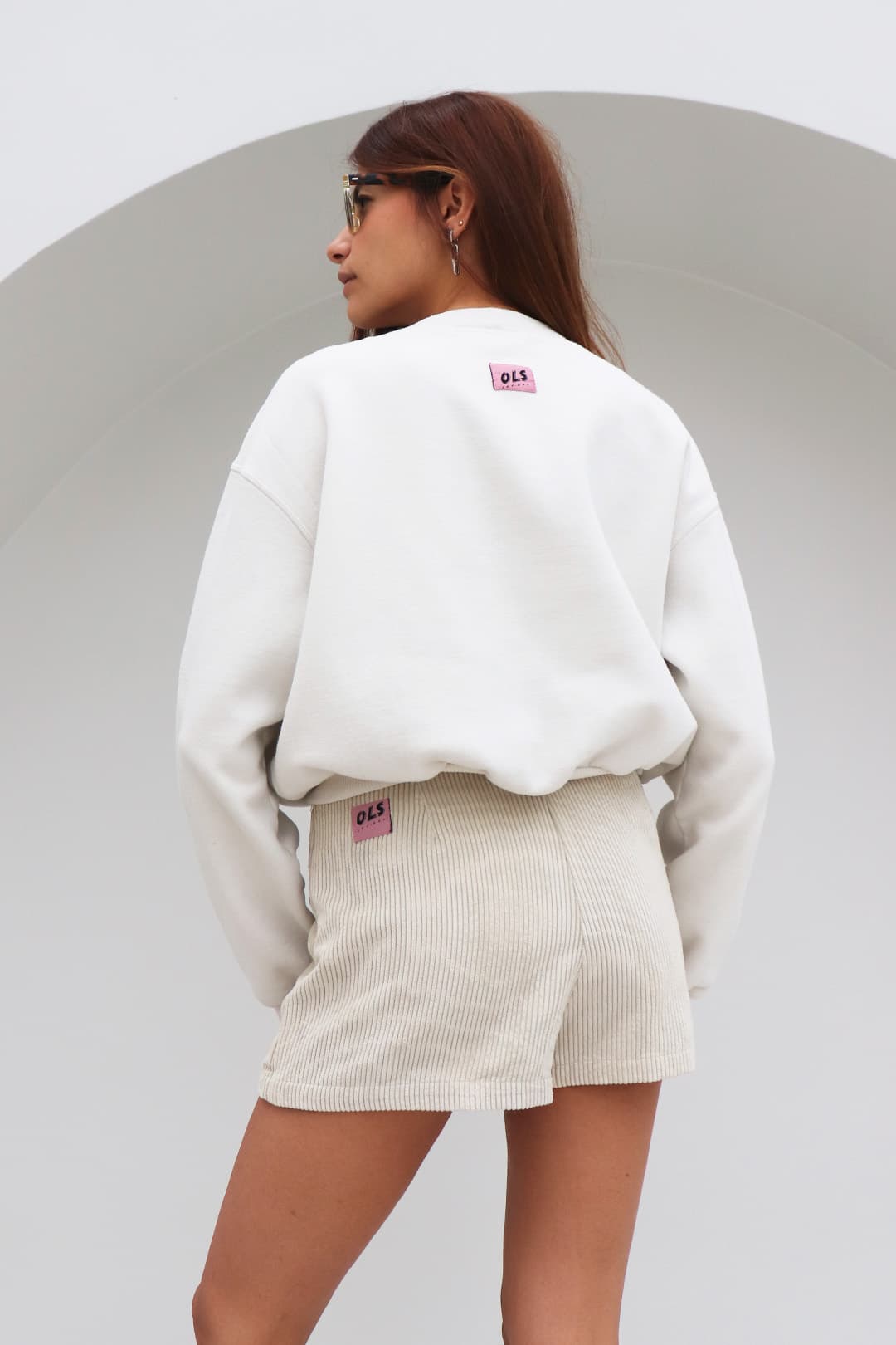BLUSA JUST FOR FUN MOLETOM OFF WHITE