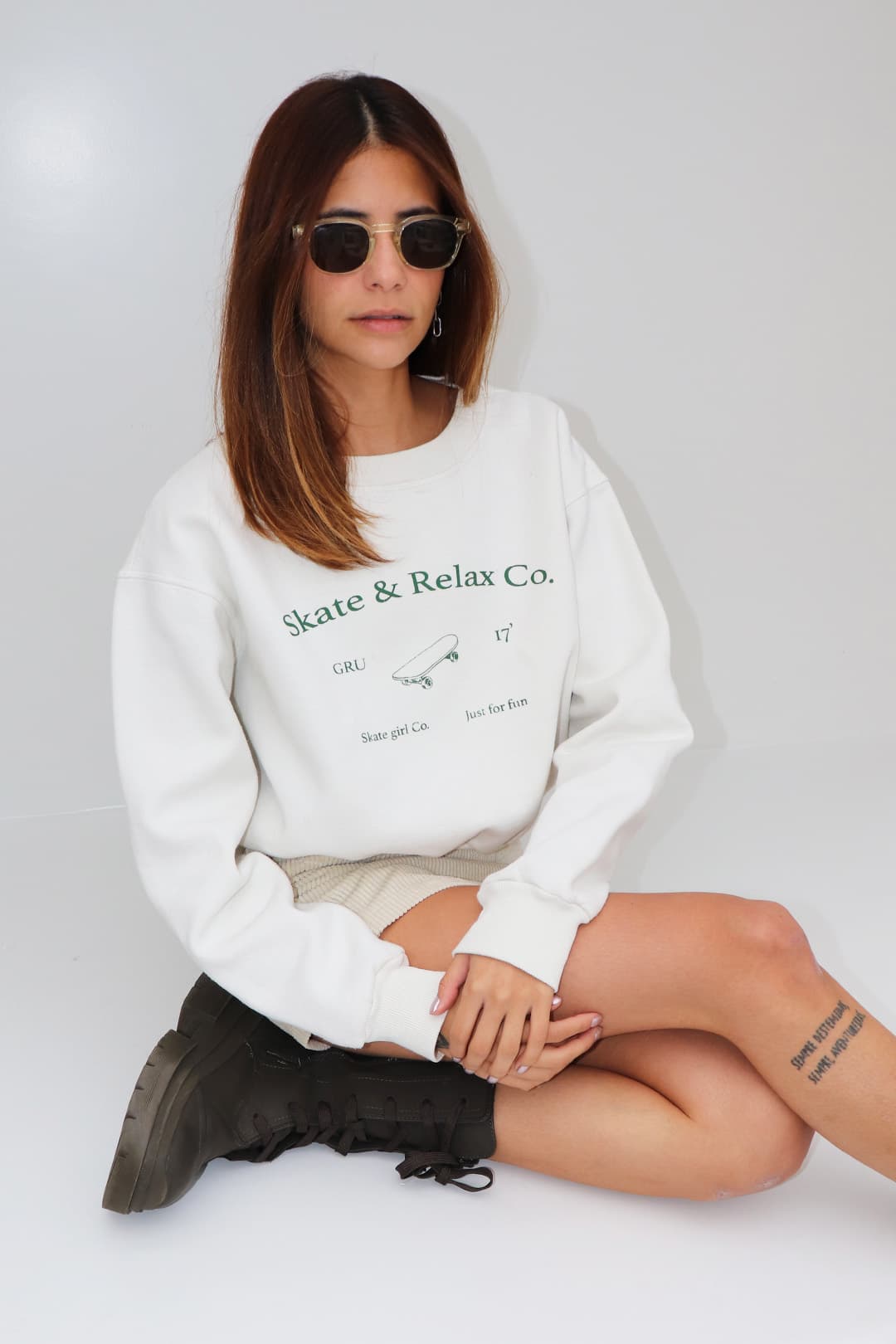 BLUSA JUST FOR FUN MOLETOM OFF WHITE