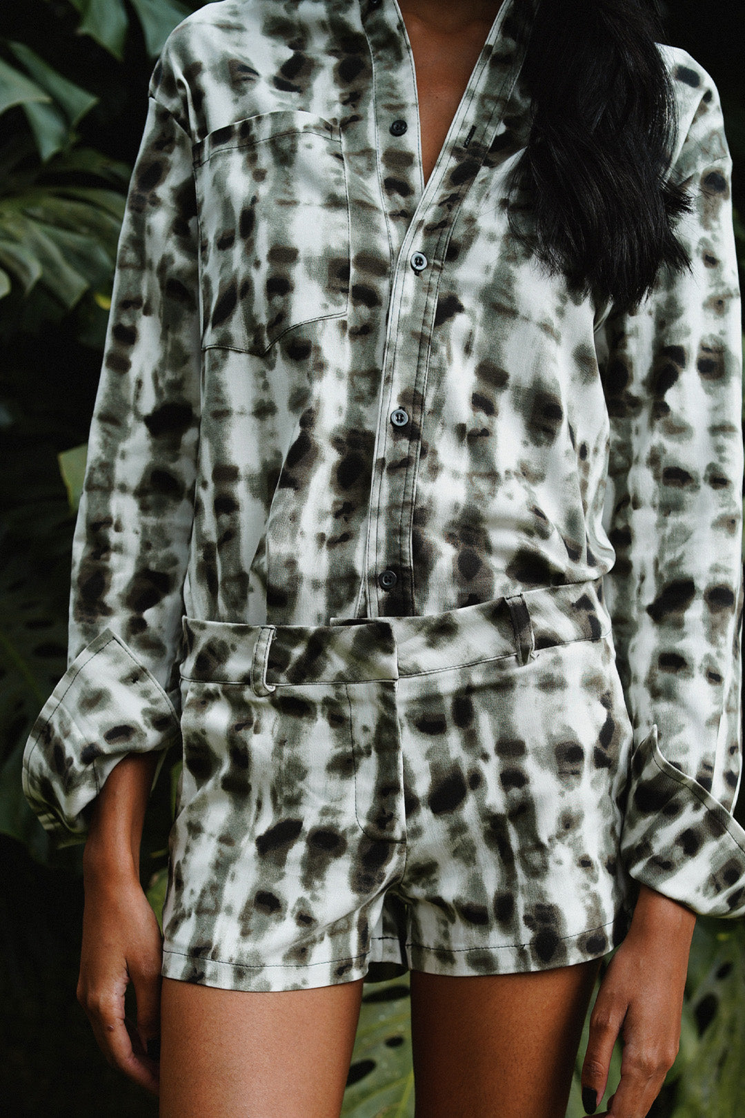 CAMISA BERTHA TIE-DYE OVERSIZED GREEN