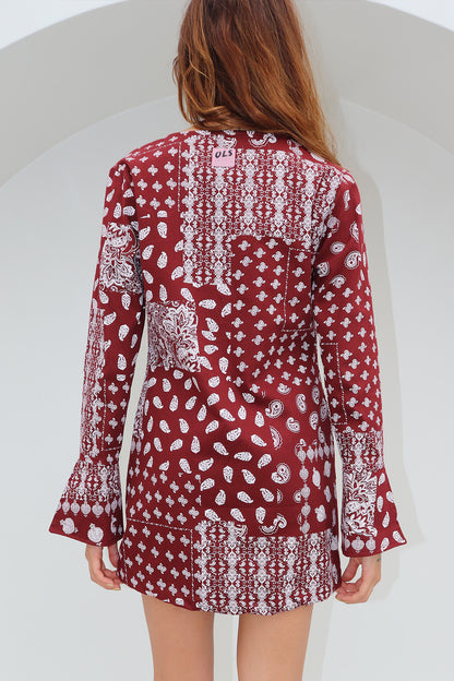 VESTIDO BOHEMIAN ESTAMPADO CASHMERE WINE