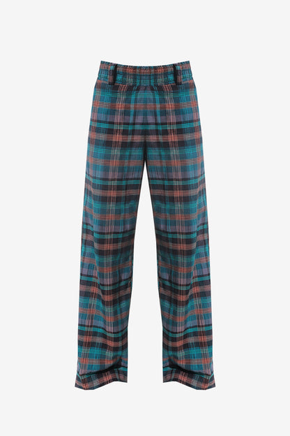 CALÇA MIDNIGHT ALGODÃO XADREZ BLUE