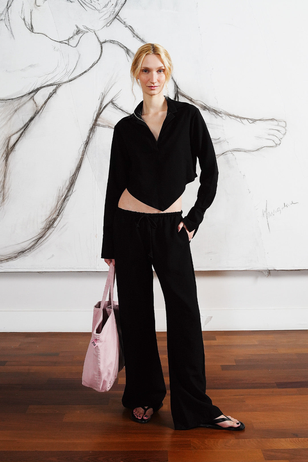 CAMISA SENSUALITÉ VISCOSE BLACK