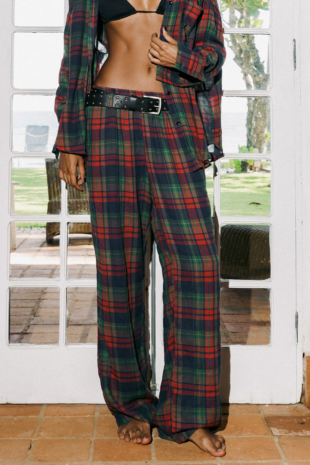 CALÇA MIDNIGHT ALGODÃO XADREZ GREEN