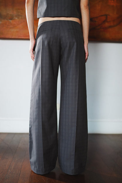 CALÇA JOSEPHINE ALFAIATARIA XADREZ LOW RISE GRAY