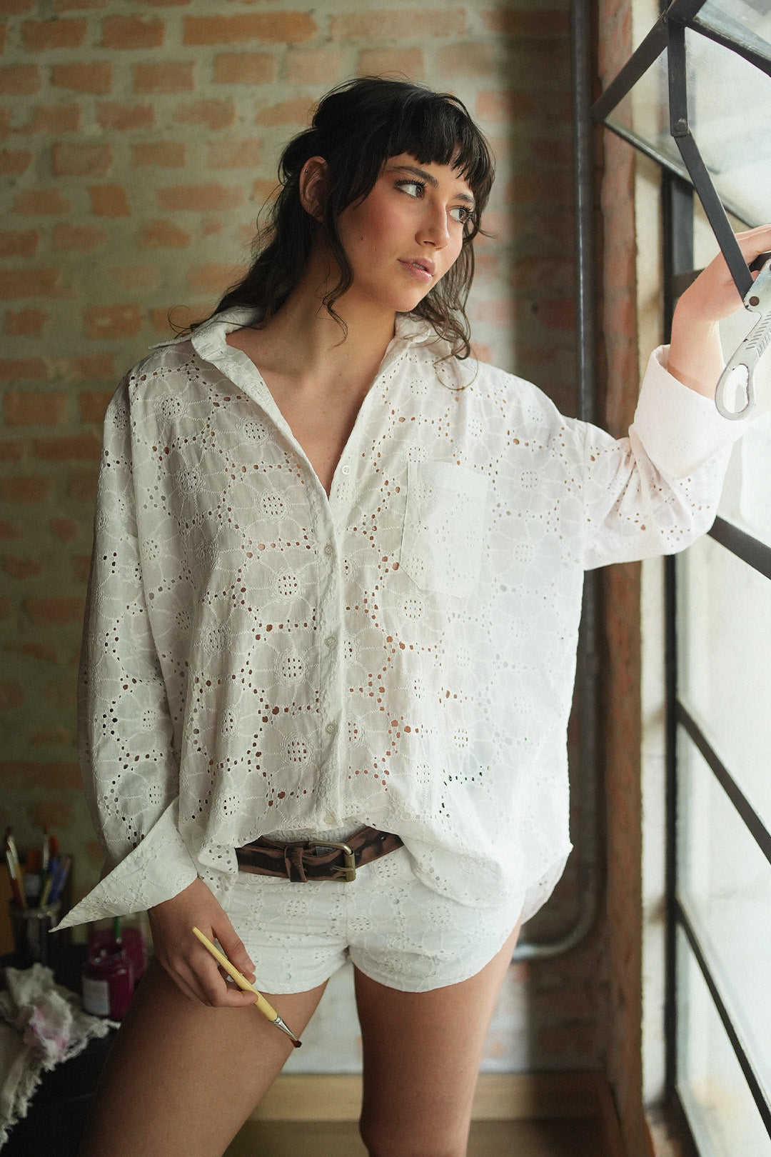 CAMISA MOM’S GARDEN LAISE FLORAL WHITE