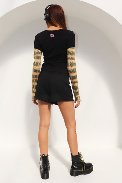 BLUSA CHILL MANGA LONGA MALHA BLACK