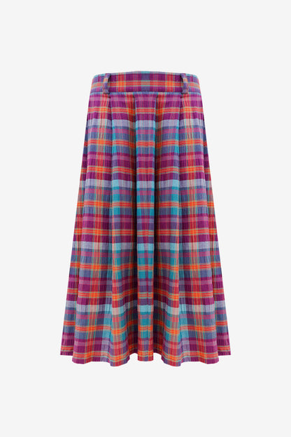 SAIA PLIÉ ALGODÃO XADREZ GRAPE