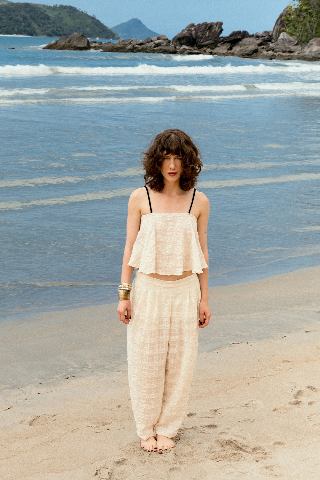 TOP VOIL CHESS OFF WHITE