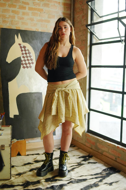 SAIA SHORTS BRUSH TARTAN XADREZ BUTTER