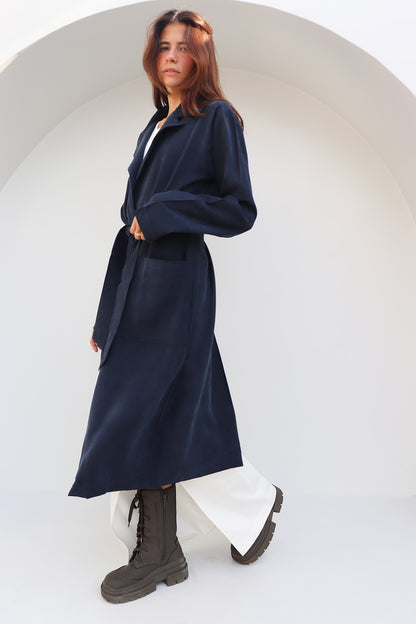 TRENCH COAT SERENITY ALGODÃO BLUE