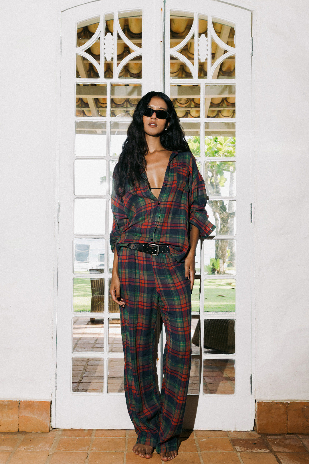 CALÇA MIDNIGHT ALGODÃO XADREZ GREEN