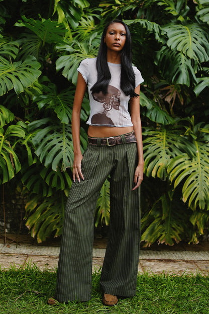 CAMISETA BABY LOOK CRANE TULE GRAY