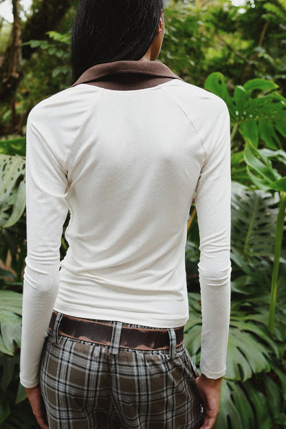 POLO GISÈLE  MALHA OFF WHITE