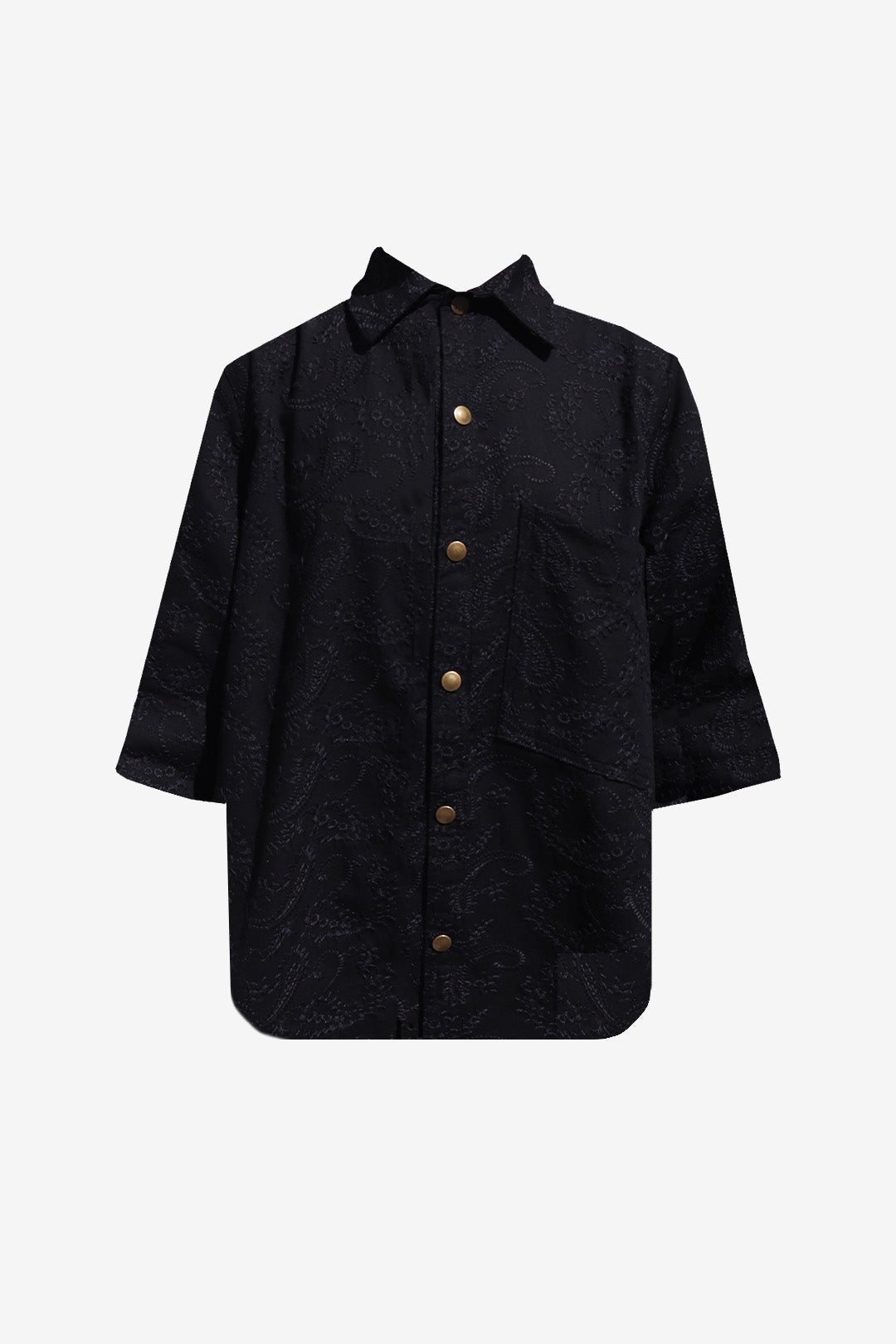 CAMISA FOXY SARJA BORDADA CASHMERE BLACK