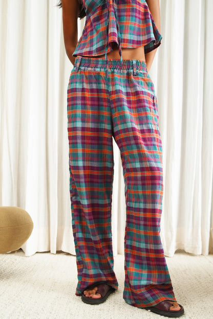 CALÇA MIDNIGHT ALGODÃO XADREZ GRAPE