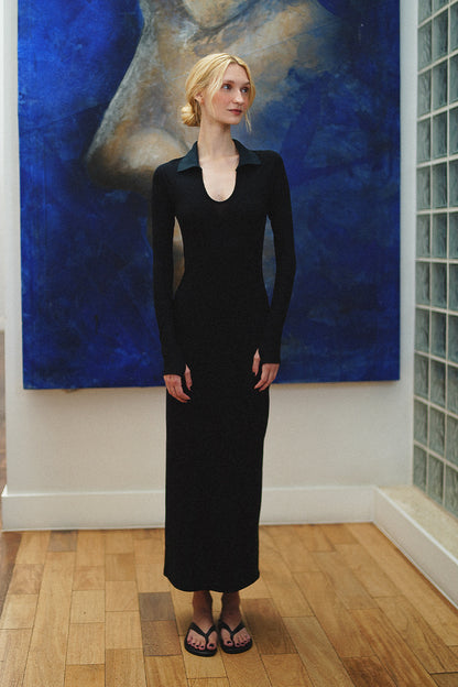 VESTIDO POLO GISÈLE VISCOSE BLACK