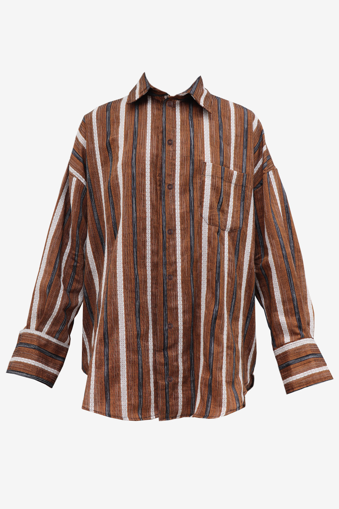 CAMISA HORSE ALGODÃO LISTRADO BROWN