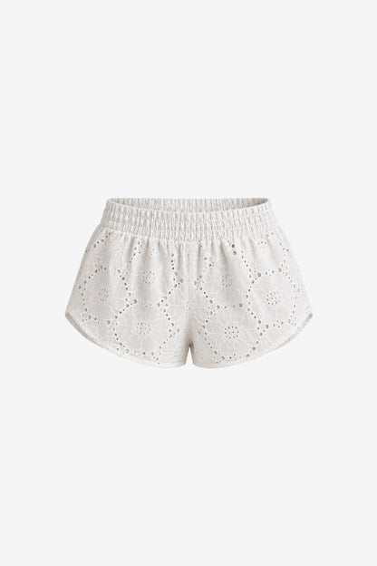 MINI SHORTS MOM’S GARDEN LAISE FLORAL WHITE