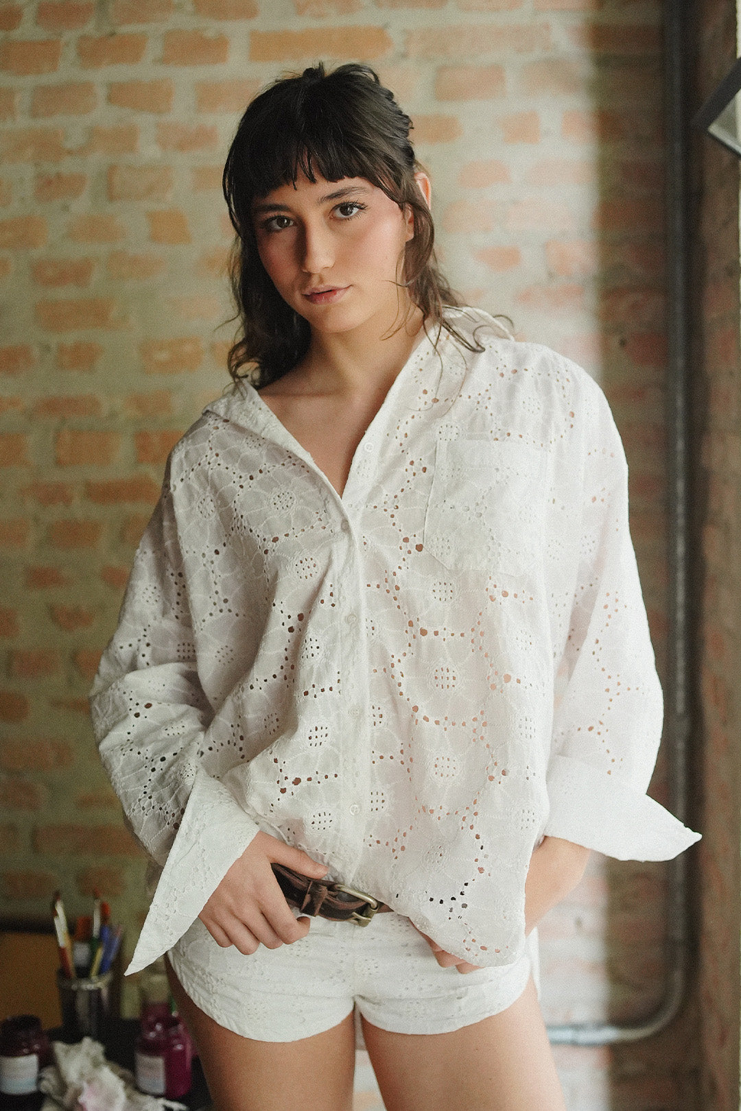 CAMISA MOM’S GARDEN LAISE FLORAL WHITE
