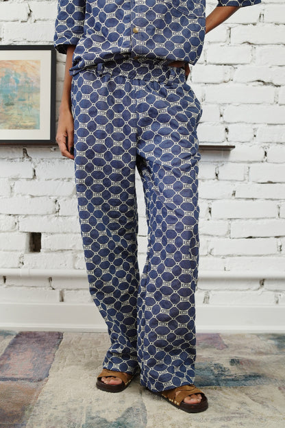 CALÇA BISOUS ALGODÃO BORDADO BLUE