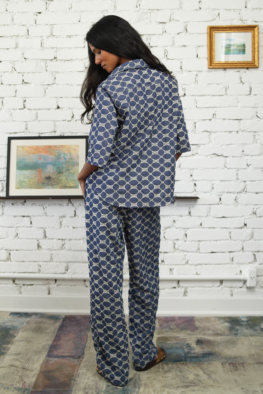 CAMISA BISOUS ALGODÃO BORDADO BLUE