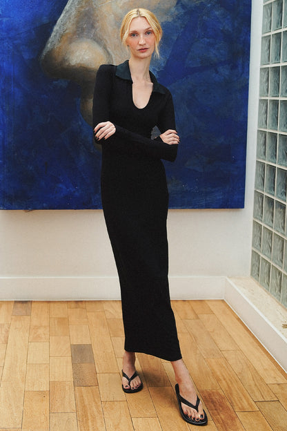 VESTIDO POLO GISÈLE VISCOSE BLACK