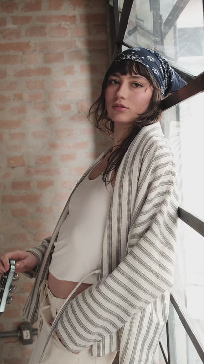 KIMONO LIGHT NORDIC RISCA PEDRARIA OFF WHITE