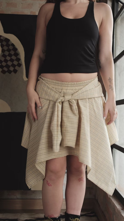 SAIA SHORTS BRUSH TARTAN XADREZ BUTTER