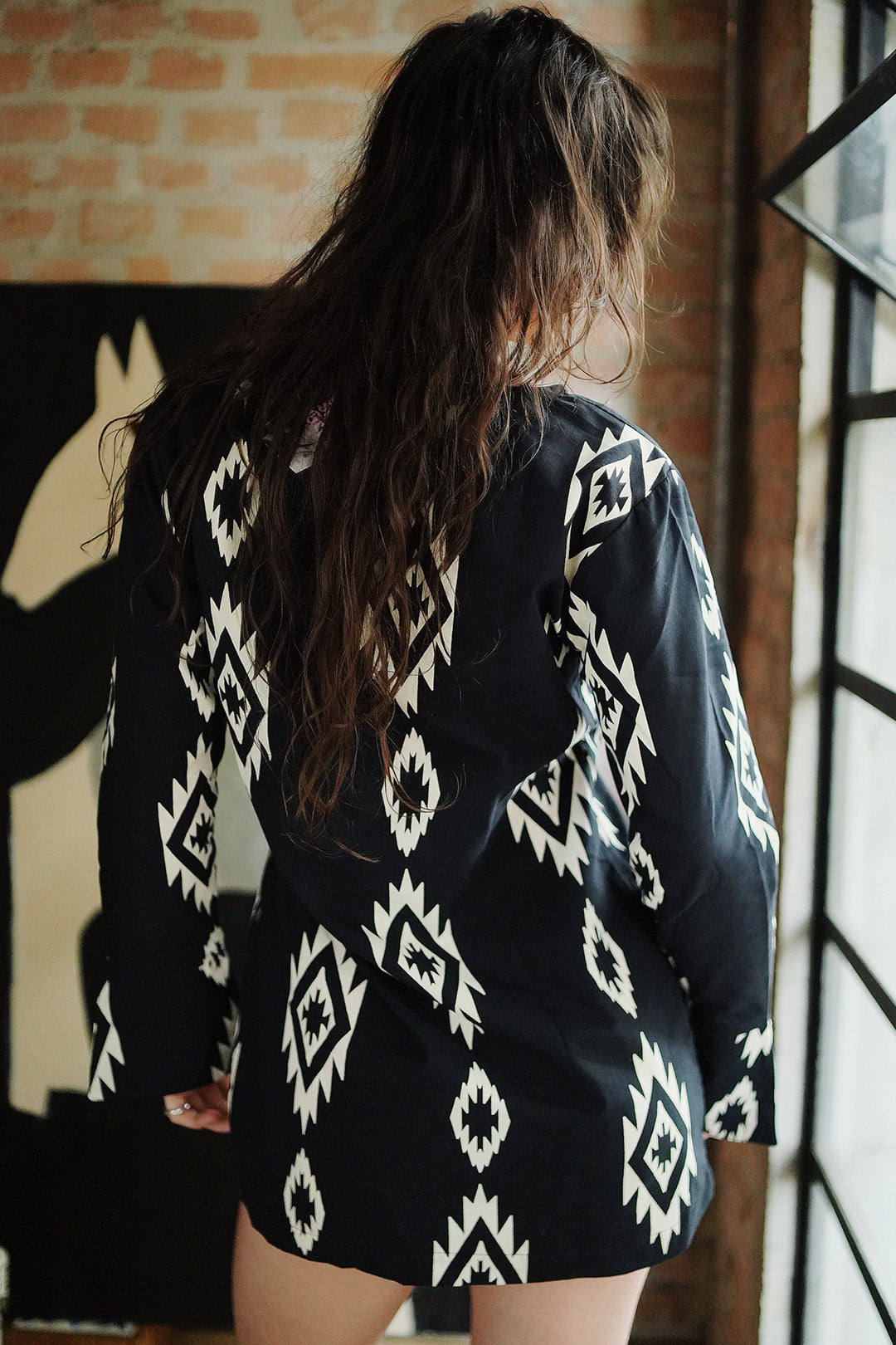 VESTIDO BOHEMIAN ARIZONA ALGODÃO ESTAMPADO BLACK