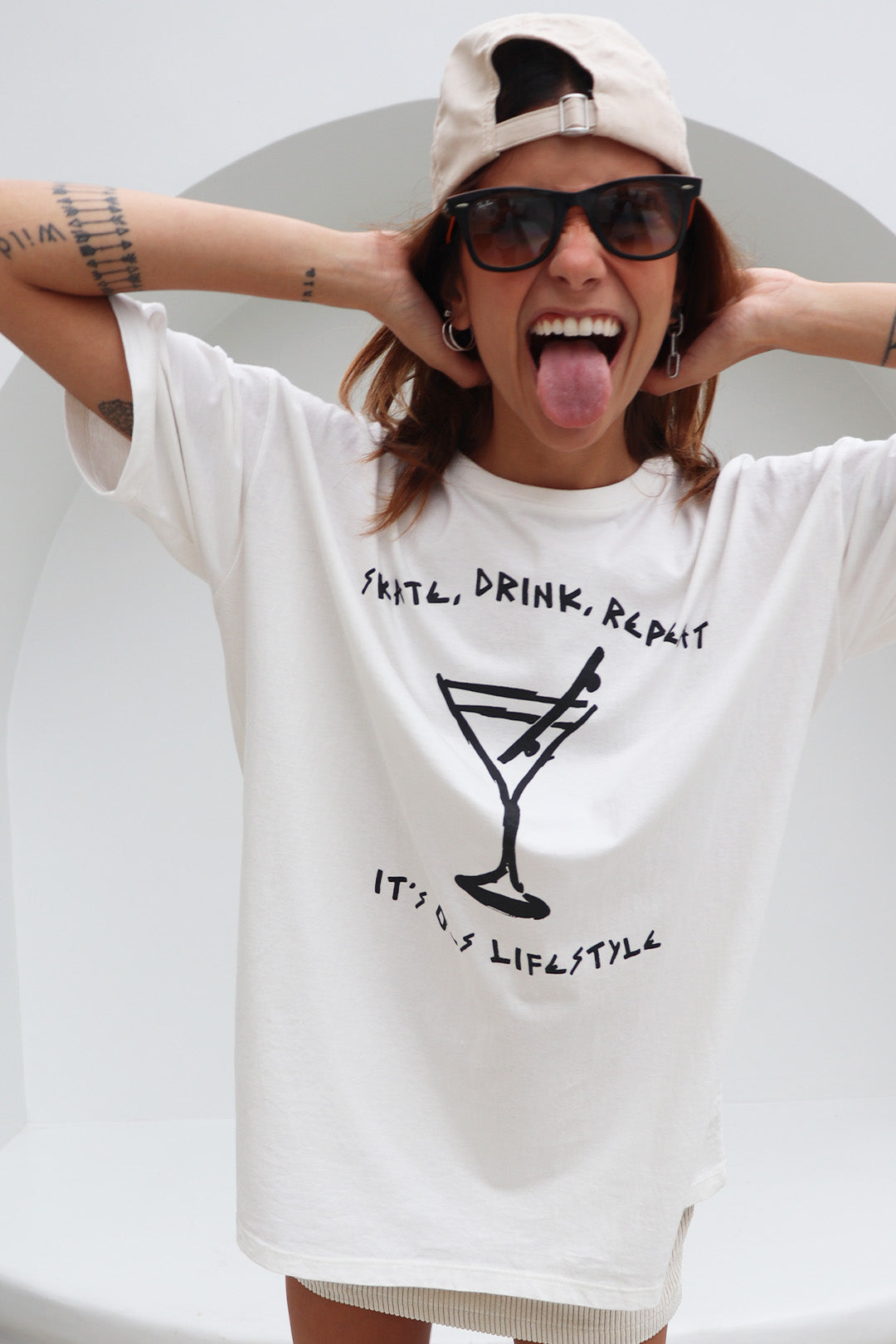 CAMISETA SKATE DRINK MALHA WHITE