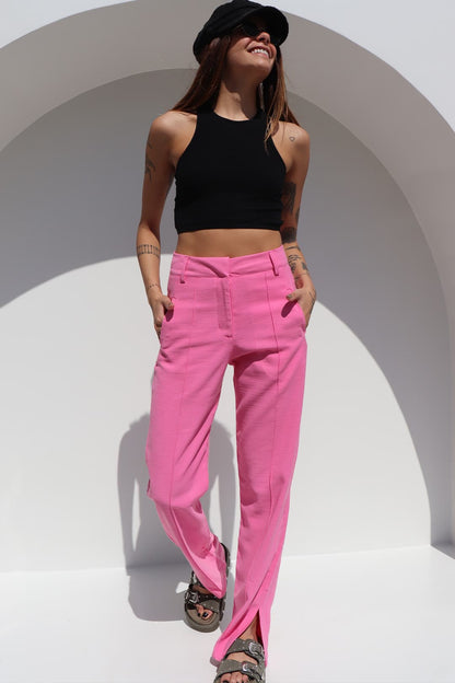 CALÇA PERALTA ALFAIATARIA LINHO PINK