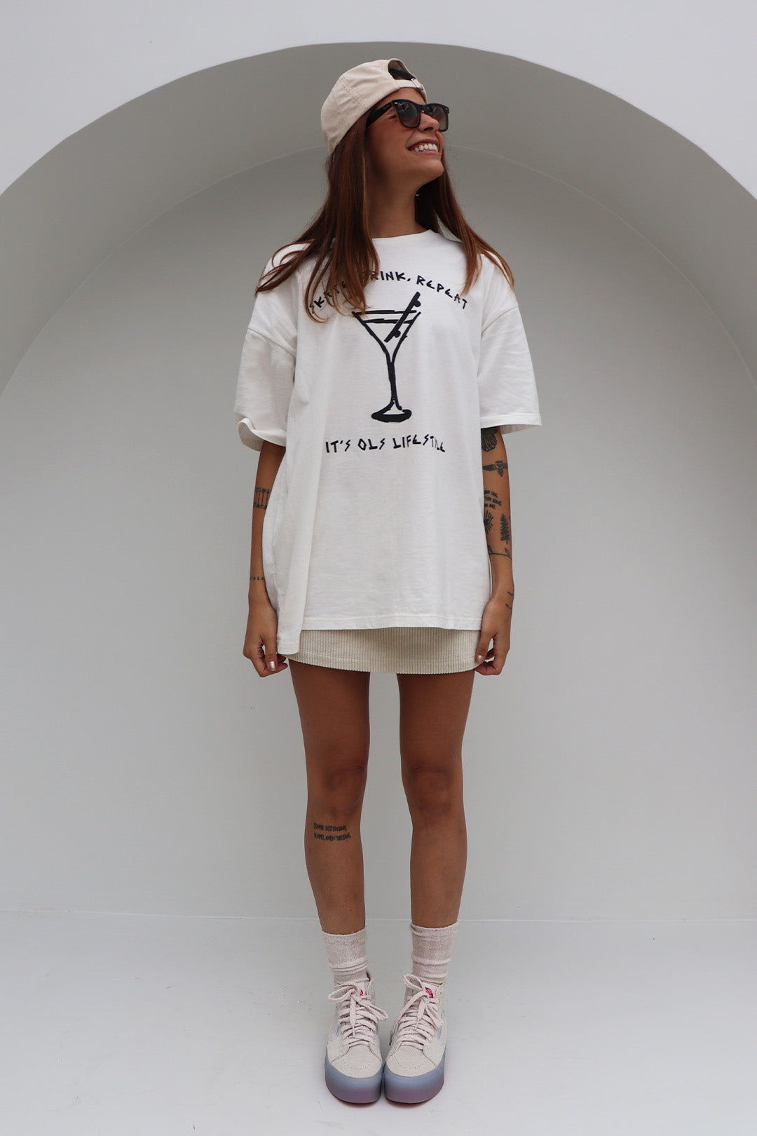 CAMISETA SKATE DRINK MALHA WHITE