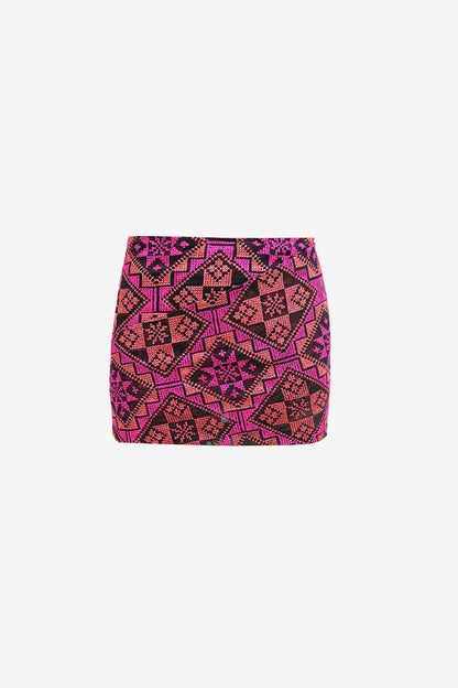 SAIA/SHORTS COCKTAIL TULE BORDADO PINK